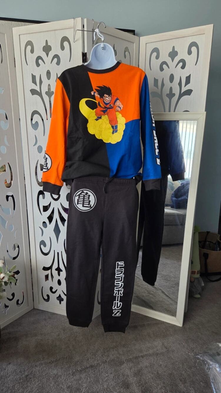 Dragon Ball Z Goku 2 Piece Set Youth XL Sweatshirt Joggers Anime Outfit NWT Blk